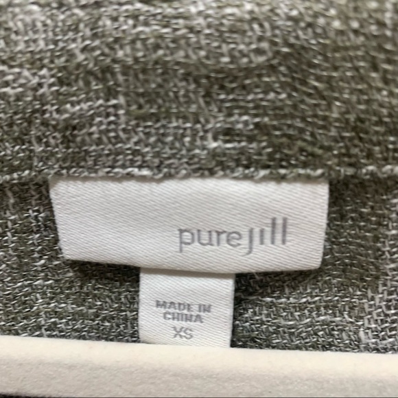 J. Jill Pure Jill Green/Gray 100% Linen Lagenlook Plaid Top 3/4 Sleeves Sz XS - Picture 6 of 7